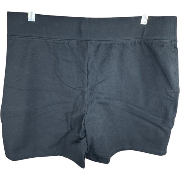 Denim & Co. Active Petite Duo Stretch Two Pack Shorts Black Palm/Blk Large - Picture 5 of 11